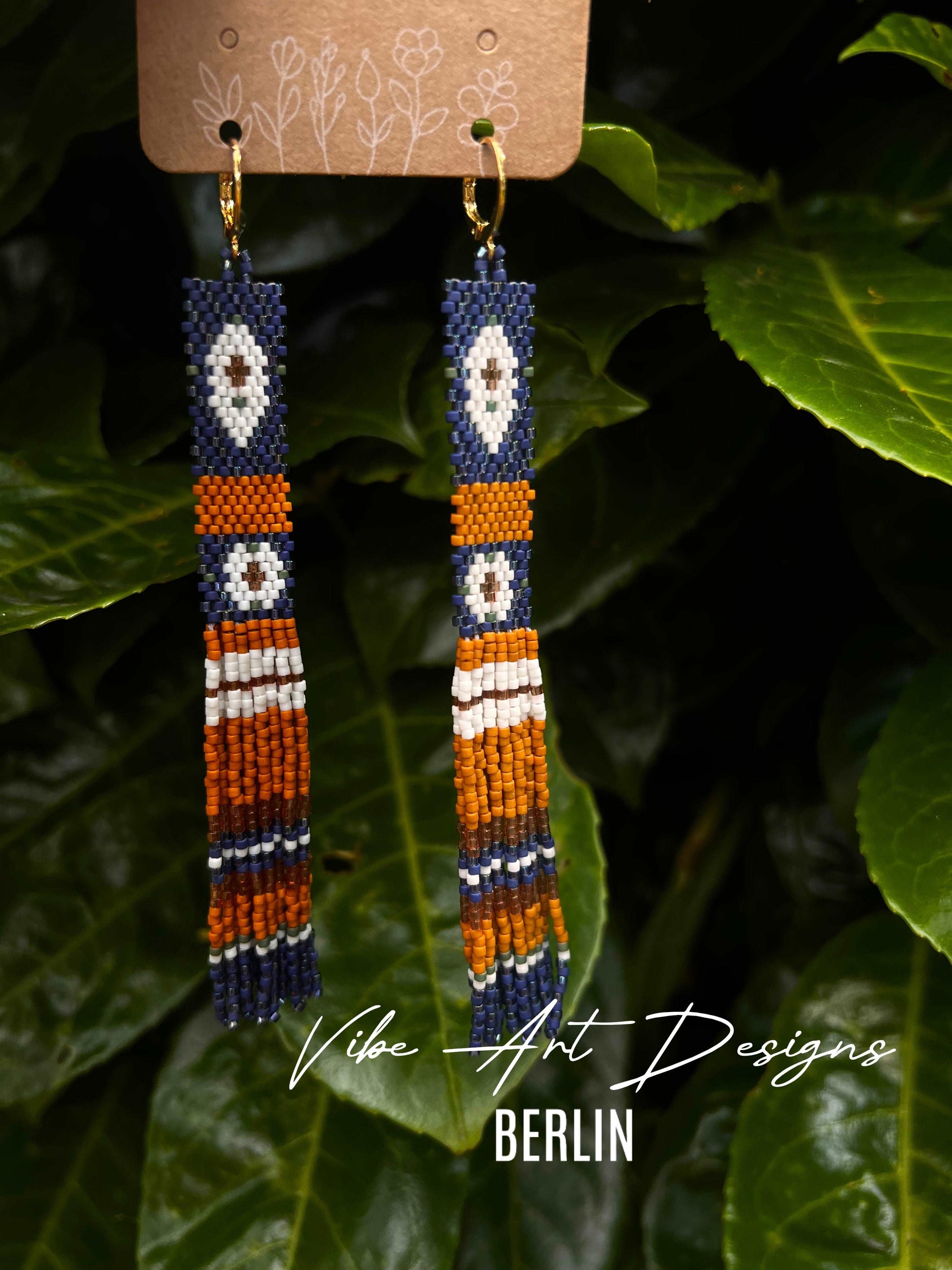 Custom Boho Long Earrings with Handmade Beads