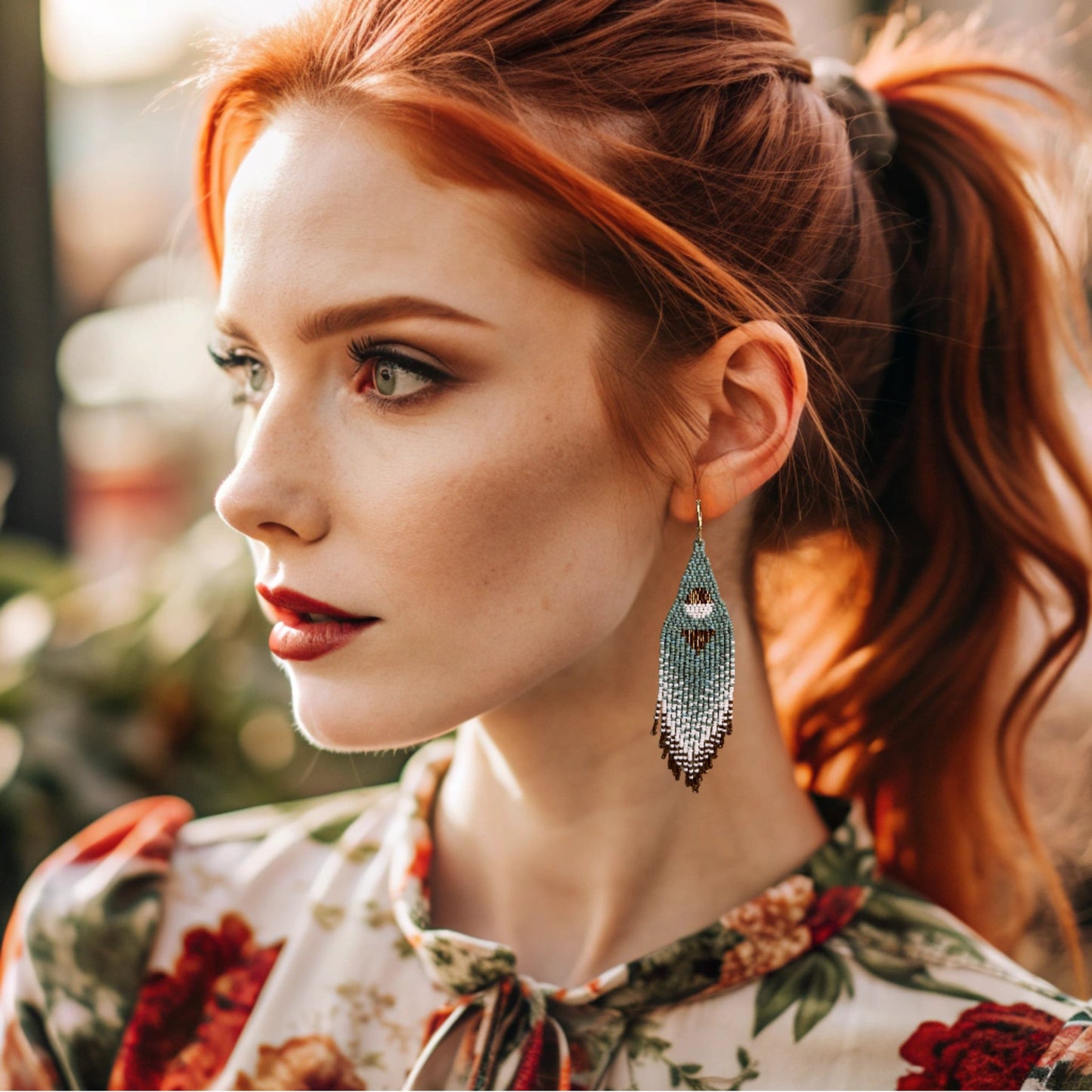 Earrings_Athena_Green_beaded_earrings_with_fringe