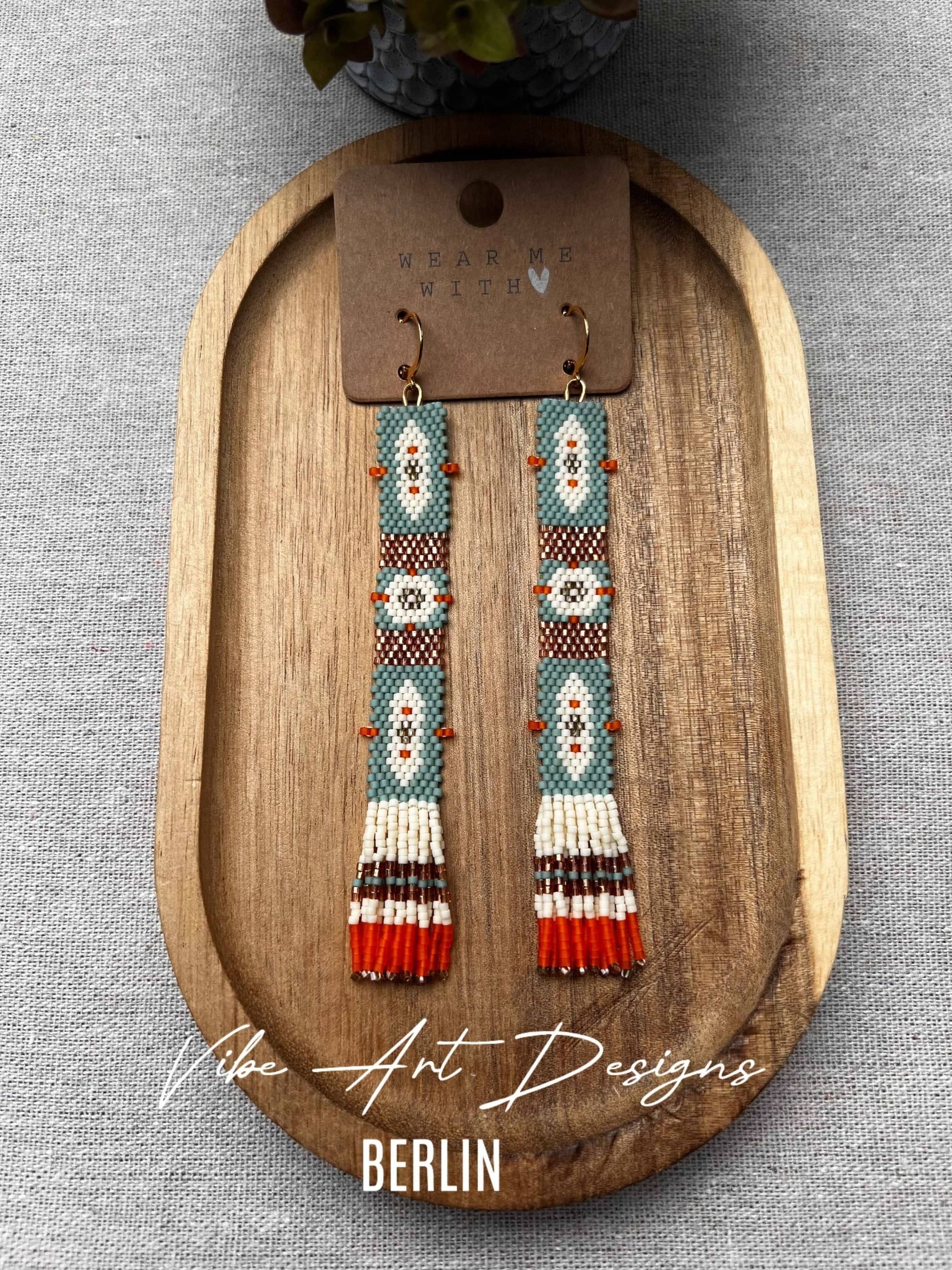 Handmade Boho Beaded Long Earrings