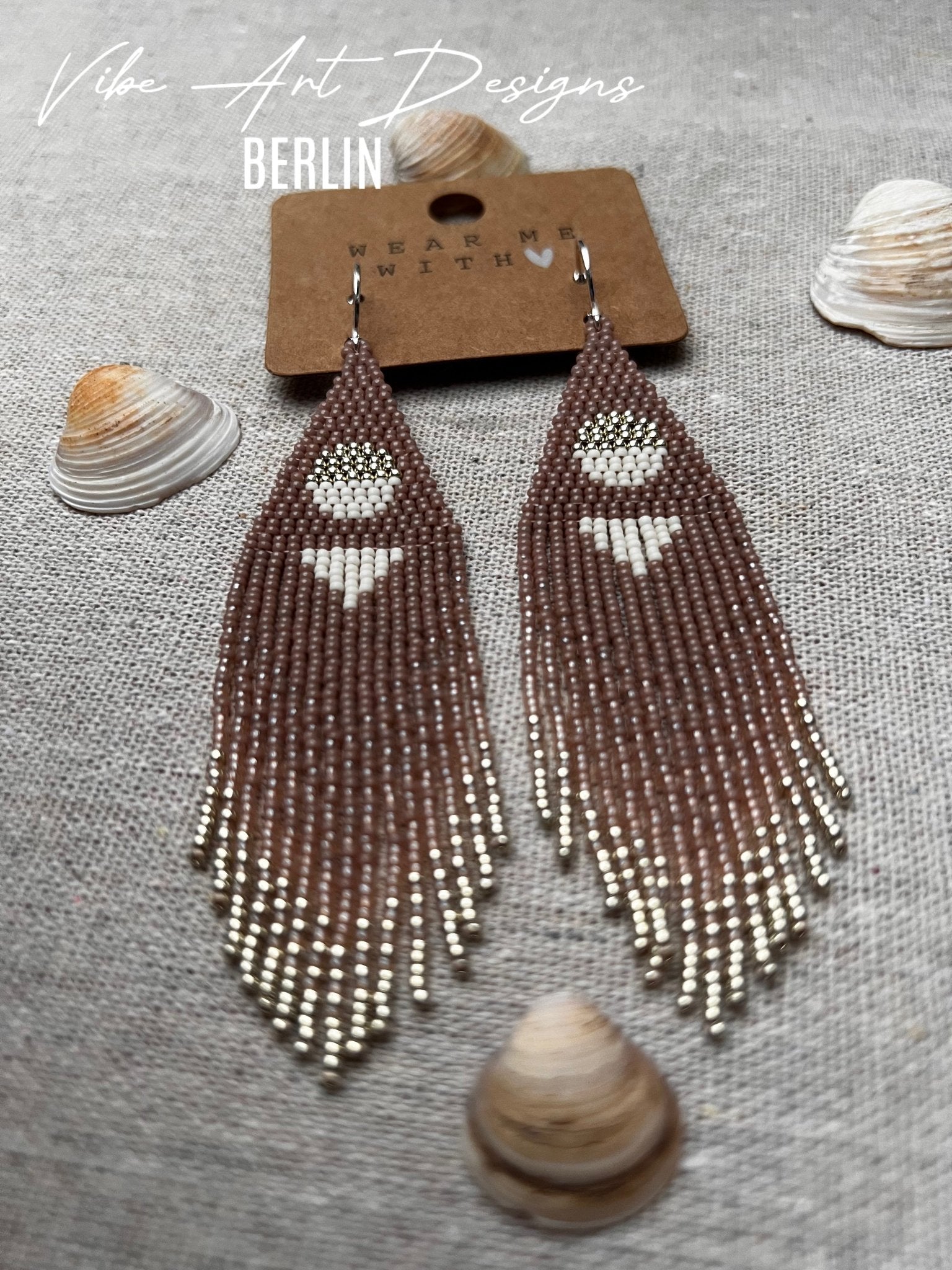 beaded earrings withf ringe