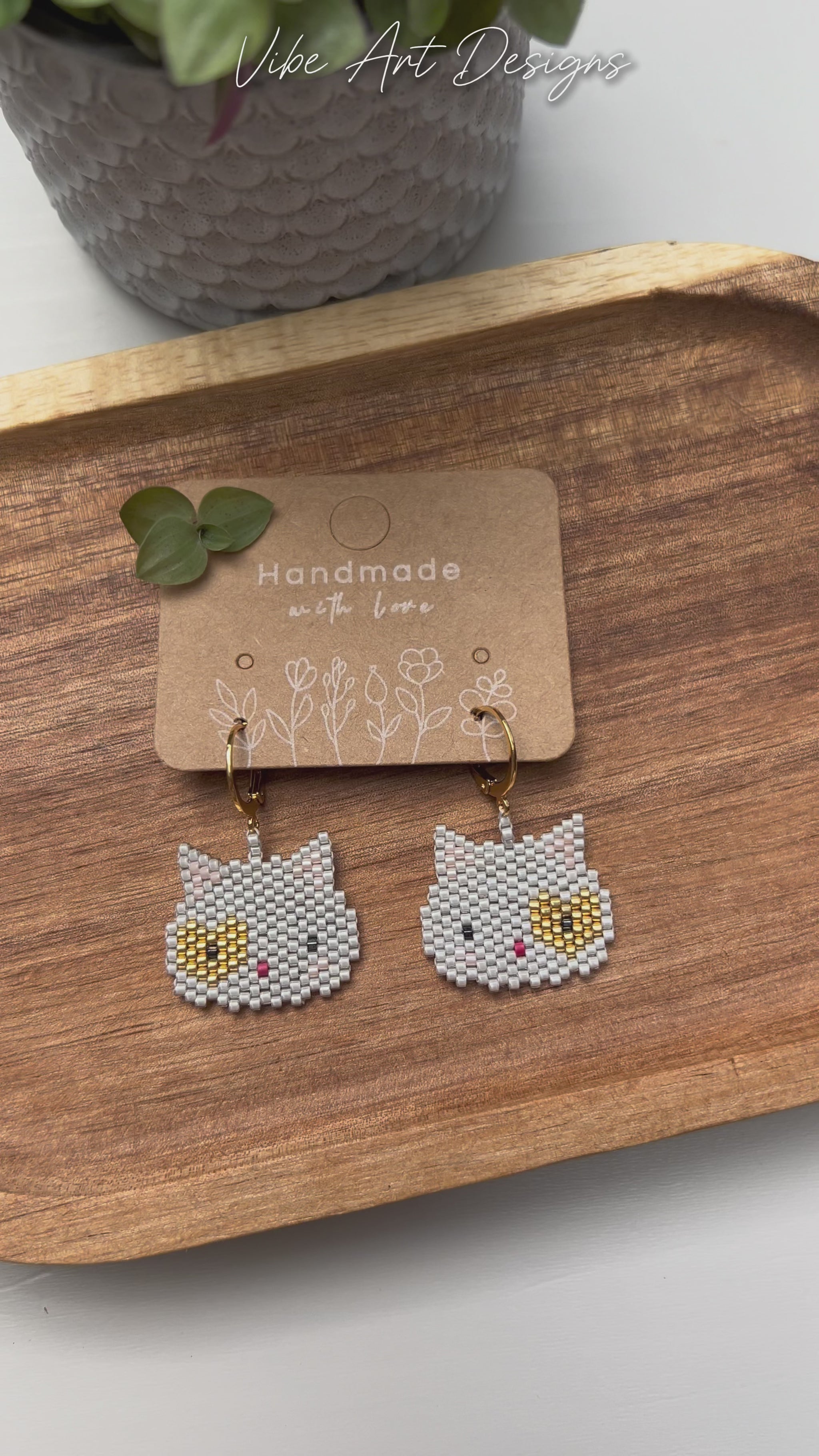 Unique Miyuki Bead Earrings for Kids - Handcrafted for Girls Hello Kitty