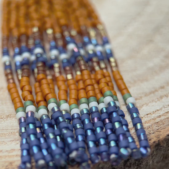 Custom Boho Long Earrings with Beaded Design