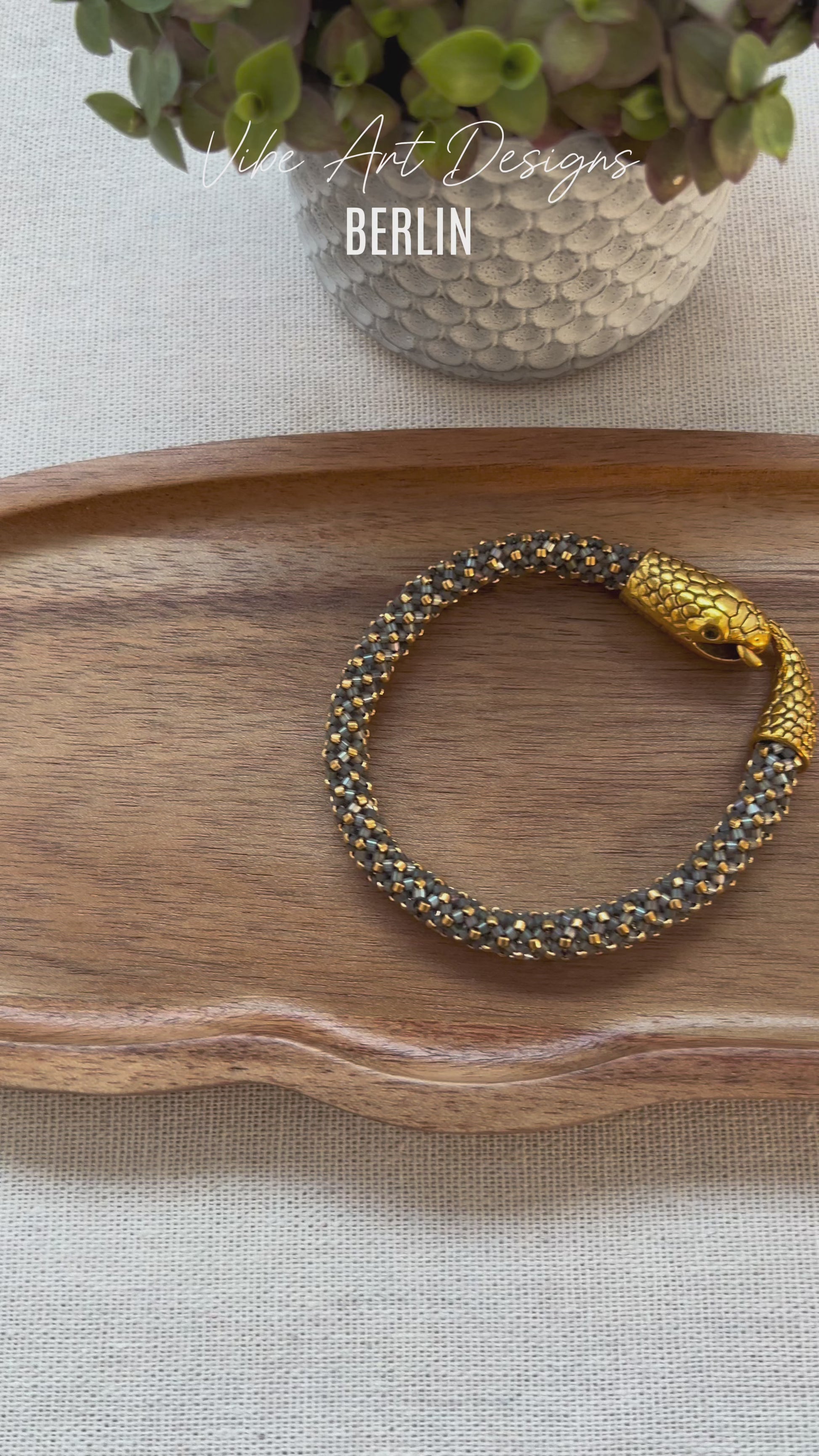 Handmade Serpent Bracelet with Beaded Detail