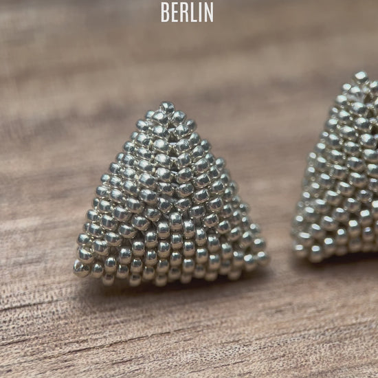 Miyuki Bead Triangle Studs - Handcrafted Earrings