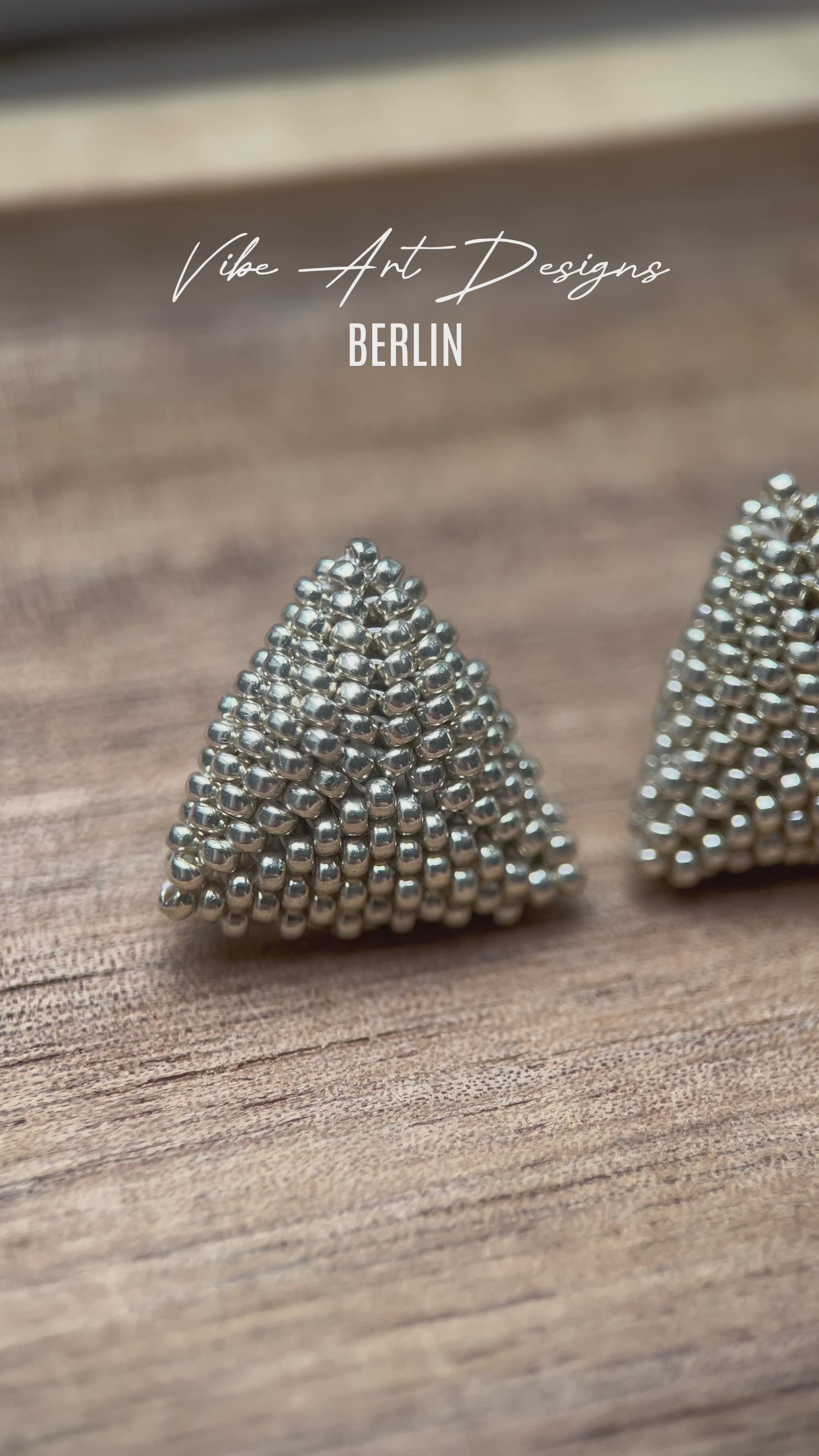 Miyuki Bead Triangle Studs - Handcrafted Earrings