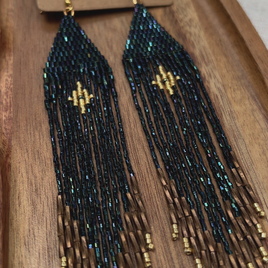 Boho Style Artisan Long Beaded Earrings